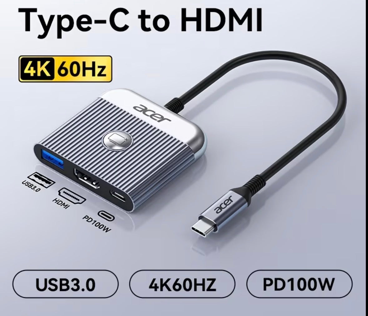 3 in 1 Type-C to HDMI / TYPE-C & USB