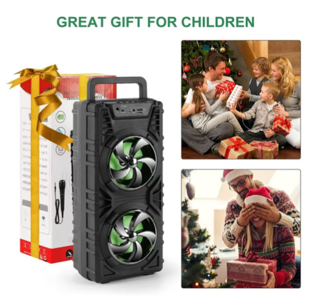 Wireless Portable Karaoke System Stereo Music Player w/1 Wired Microphone Gift