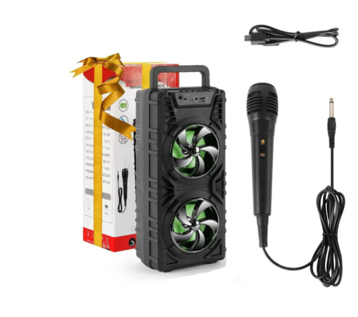Wireless Portable Karaoke System Stereo Music Player w/1 Wired Microphone Gift