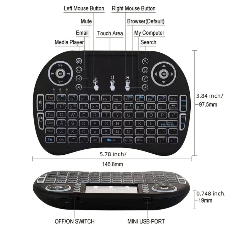 Mini Wireless Keyboard & Mouse