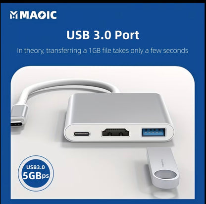 3 in 1 Type-C to HDMI / TYPE-C & USB