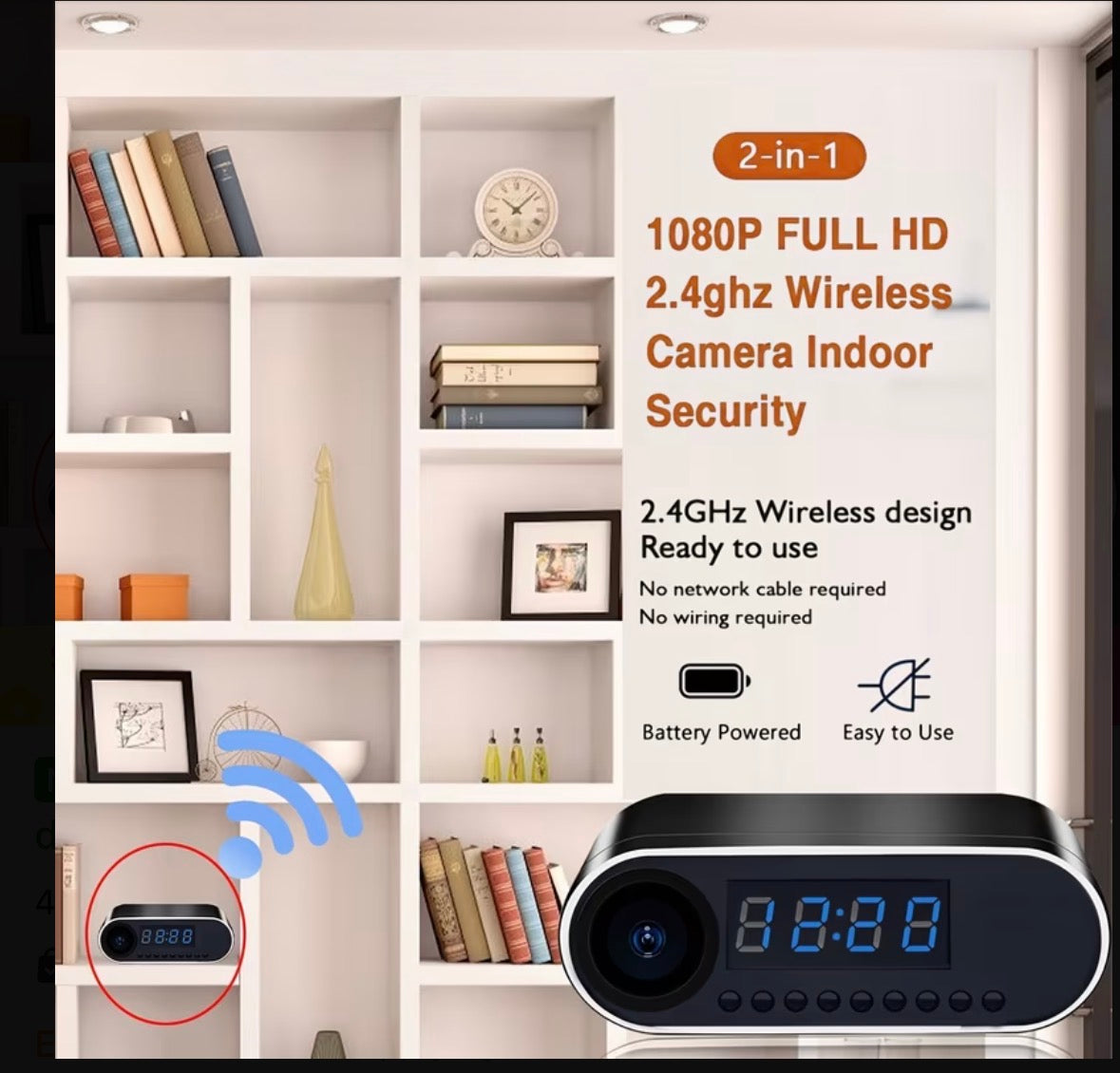 Bedside Clock with Spy Camera